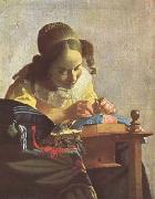 Jan Vermeer The Lacemaker (mk08) painting